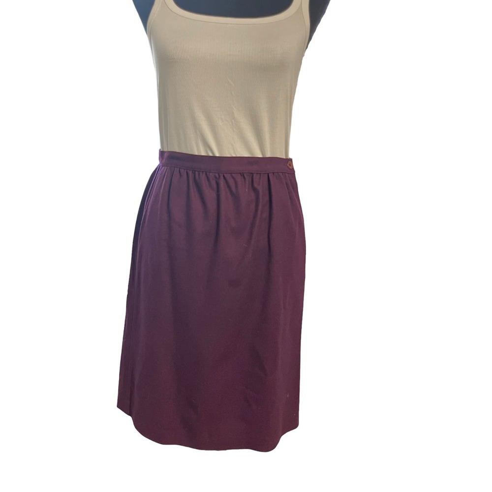Vintage PENDLETON Size 4 Petite 1980s 100% Wool Purple Pencil Skirt